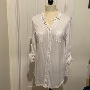 Iconic cotton modal timeless button down w/ roll sleeves